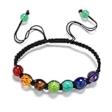 Milakoo Braided Rope 7 Chakra Bracelet for Women Men Reiki Healing Balance Bead Bracelet Adjustable