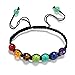 Milakoo Braided Rope 7 Chakra Bracelet for Women Men Reiki Healing Balance Bead Bracelet Adjustable