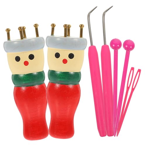 Gadpiparty Wooden Spool Knitting Tool DIY Kit for Beginners Lightweight Handheld Knitter for Sweaters Scarves Bracelets Hair Ropes Suitable for Wool Cotton Silk Yarn