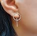 Circle Threader Silver Earrings Long Dangle Earrings Circle Ear Jacket Dainty Everyday