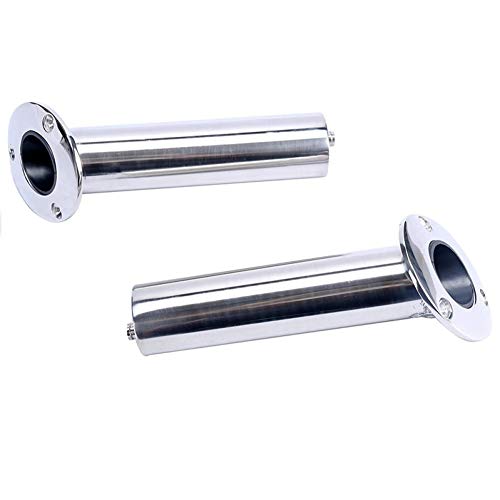 QIUXIANG-EU 2 Stück Bootszubehör Marine Edelstahl 316 Rutenhalter mit Drain Flush Mount Angelrutenstangenhalter 30 Grad