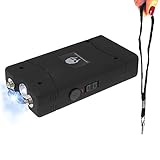 GLADIATOR Ultra Powerful Mini Stun Gun w/ Safety Pin - Rechargeable with LED Flashlight (Black)