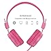 REETEC Stereo Foldable Over-Ear Headphones Strong Low Bass Earphones with Microphone 3.5mm Wired Headsets for Cellphones iPhone Laptop Tablet Mp4 Mp3 PC MacBook (Rose)