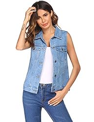 Chainscroll Denim Jean Vest for Women Classic