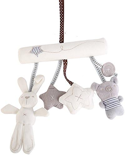 Idealgo Plush Activity Crib Stroller Soft Toys Rabbit Star Shape Baby Gift Stroller&amp;Car Seat Toy