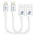 iXCC Element Series 4 inch Apple MFi Certified Lightning 8pin to USB Charge and Sync Cable for iPhone SE/5/6/6s/7/Plus/iPad Mini/Air/Pro - 2pc White
