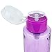 PANA 10oz Purple with Word Push-Down Dispenser Bottle - 1 Bottle - Empty Refillable Pump Bottle for Nail Polish Remover Liquid
