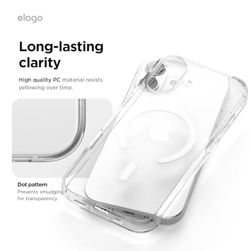 elago Funda Magnética Híbrida Transparente para iPhone 17 6,3'' - Compatible con MagSafe, Tecnología PC+TPU, Cristal Claro, Funda Protectora Antigolpes, Perfil Delgado (Clear)