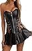 Blidece Bustier Corset Sexy Woman's Bombshell Faux Leather Mesh Dress Lingerie Skirt 4XL