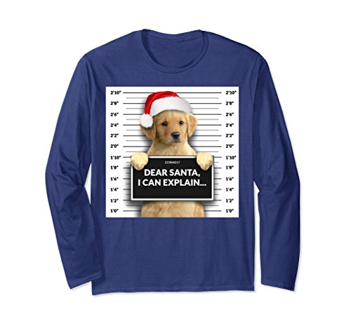 Unisex Dear Santa i can Explain Christmas Golden Retriever hoodie 2XL Navy