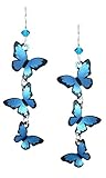 Sienna Sky Cascading 3D Blue Morpho Butterfly Earrings 1786