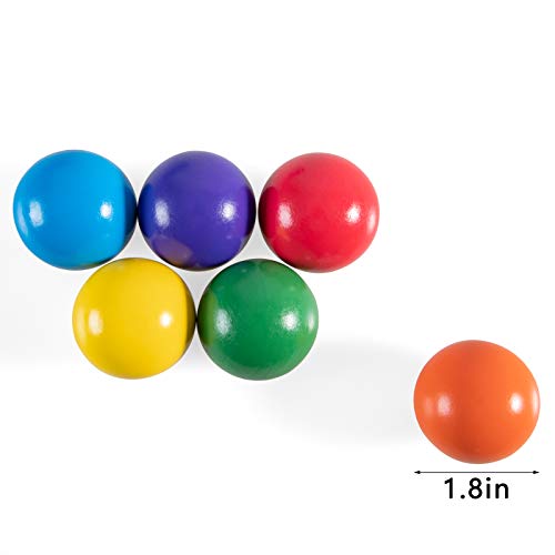 MerryHeart Montessori Wooden Rainbow Balls, Colorful Wooden Ball Toys