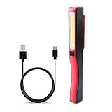XY ZONE Rechargeable Work Light, 2in1 Mini Portable Pocket COB Flood Light, Inspection Lamp, Super Bright LED Flashlight Torch with Magnetic Clip and USB Charging Cable
