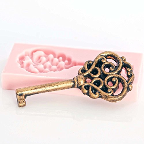 Skeleton Key Silicone Mold Food Safe Fondant, Chocolate, Candy, Resin, Polymer Clay Mold. Flexible easy to use. Jewelry, Craft or Food Mold.