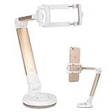 Sbode Phone Holder Adjustable Desktop Table Car Mount Sturdy Cradle with Suction Cup for iPhone 7/7sPlus,6/6s,/5s, Smart Phone(Gold)