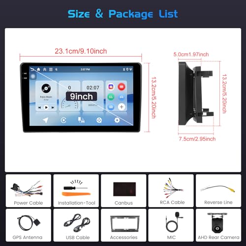 Inefala 4+64G Android 15 Autoradio pour Opel Zafira/Antara/Astra 2006-2010, 9'' In-Cell Bildschirm avec sans Fil Carplay et Android Auto Lien Miroir Radio FM/RDS GPS WIFI Bluetooth SWC Caméra de Recul