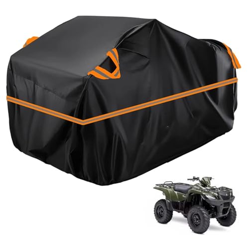 ATV Cover Waterproof Compatible with Suzuki KingQuad 450 AXi 2009-2010,210D 4 Wheeler Cover,All-Weather Quad Cover,Wind,dust,Sun,rain and Snowproof,with Storage Bag(Black Orange) at Amazon