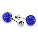 JewelrieShop Rhinestones Crystal Ball Stud Earrings Set Fireball Disco Ball Pave Bead Earrings Hypoallergenic for Women (8mm, 8pairs)