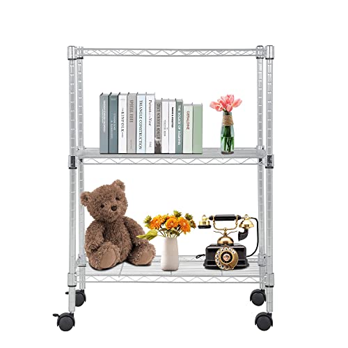BestOffice 3Tier Adjustable Wire Shelving Storage Shelves Heavy Duty