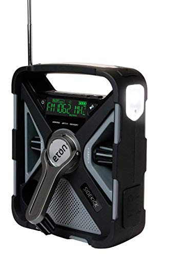 Eton Sidekick Emergency Radio - Solar Powered AM/FM/NOAA Weather Alert With Bluetooth