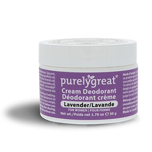 Purelygreat Natural Deodorant for Women, EWG Verifiedâ„¢ Deodorant, Vegan and Cruelty Free, Aluminum and Paraben Free, All Natural Deodorant - Lavender Scent