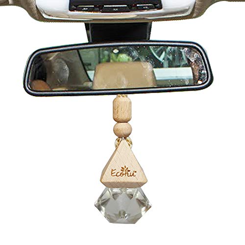 Car essential oil diffuser- Lavender car air freshener- 100% Pure essential oils – Eco friendly,non toxic -Diamond shape bottle - Hang on rear view mirror - reduce stress by Ecohu