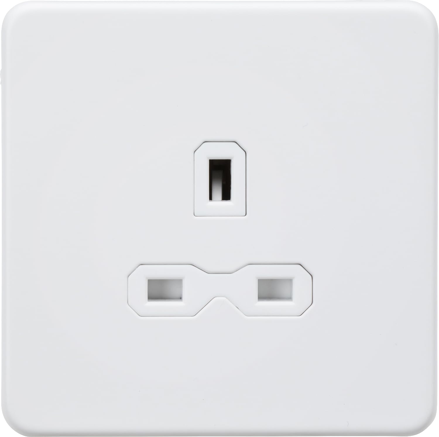 Knightsbridge SFR7000UMW 13A 1G Unswitched Socket - Matt White with White Insert