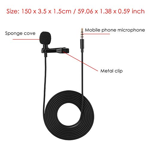 Micro cravate mains libres à clipser 3,5 mm à condensateur omnidirectionnel pour appareil photo reflex numérique iPhone Android Sangsung Sony PC ordinateur portable enregistreur