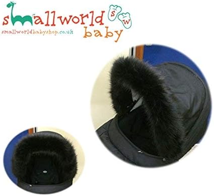 black fur pram hood trim