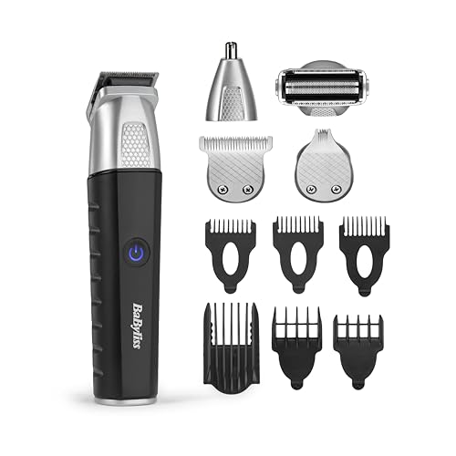 Multikit Grooming 11 in 1 Lithium Power, per barba viso e corpo, multi-uso, waterproof, black/grey, MT812E