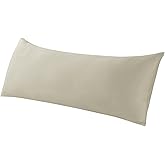 WhatsBedding Body Pillow Cover Cooling Fabric, Long Pillowcase Breathable & Skin-Friendly, Zipper Closure - Khaki (20x54 inch)