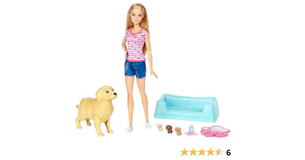 Barbie Bebek Anne Kopek Ve Yenidogan Yavrulari Oyun Seti Fdd43 Amazon Com Tr Oyuncak