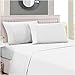 Ideal Linens Bed Sheet Set - Hotel Quality Double Brushed Microfiber Bedding - Wrinkle and Fade Resistant - Luxury, Comfortable, Breathable and Soft - 4 Piece (Queen, White)