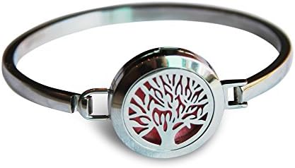Essential Oils Aromatherapy Diffuser Bracelet - Tree of Life, Stainless Steel