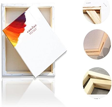 Localemarket 5Pcs 16x20" Pre-Stretched Cotton Painting Blank Artist Canvas for Oil Acrylic