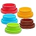 GREENENQI Anti-ant Pet Bows For Dogs Cats Round Plastic Water Food Feeder Dish Waterer (Yellow)