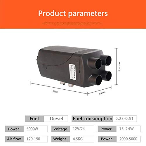 image for Gorgebuy Car Air Heater - 12V/24V Air Diesel Fuel Heater - Electric Ve