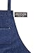 Hudson Durable Goods Professional Grade Chef Apron for Kitchen, BBQ, and Grill - Adjustable Crossback Denim Apron for Men and Women with Pockets, Towel Loop, Quick Release Buckle - 34 x 27 Inch, Blue
