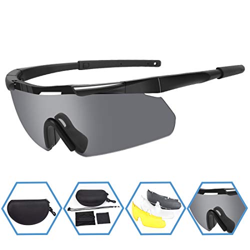 XAegis Tactical Eyewear 3 Interchangeable Lenses, Outdoor Antifog
