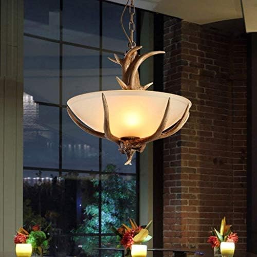 ZLL Household Chandeliers, Cafe Bar Restaurant Decorated with Chandeliers, Home Hotel Lighting Creative Deer Horn Single Head Chandelier Bar Aisle Living Room Bedroom Ceiling Light Lamp