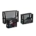 HOYOFO Mesh Makeup Bag 3 PCS Black Mesh Zipper Pouch Travel Cosmetic Organizer Case for Daily Toiletries Accessories Purse Bag, Black (S,M,L)