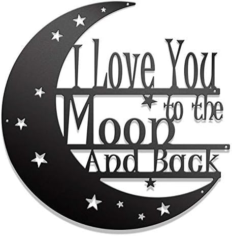 Amazon Com I Love You To The Moon And Back Metal Wall Art Steel Roots Decor Wall Decor Laser Cut 18 Inch Living Room Bedroom Or Nursery Room Decor Indoor And Outdoor