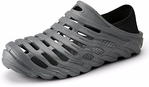 Tanly Men's Sandal,Slip on Quick Drying Water Shoes,Summer Garden Clogs Grey US 8