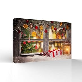 Canvas Wall Art Merry Christmas Pictures Home Wall Decorations for Bedroom Living Room Paintings Canvas Prints Framed - 12x18 inches