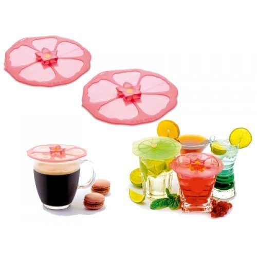Charles Viancin Drink Covers or X-Small Lids - Set of 6 Hibiscus, Sunflower and Lily Pad - //coolthings.us