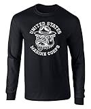 US Marines Sgt Carter Bulldog Graphic Officially Licensed Long Sleeve T Shirt Black Large
