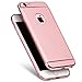 iPhone 6/6S Slim Case Anti-Scratch 360 Degree Protection 3 In 1 Hard Mobile Phone Ultra With Electroplate Frame For Full Protective For iPhone 6S Plus 6 Plus (iPhone 6S Plus 6 Plus 5.5, Rose Gold)