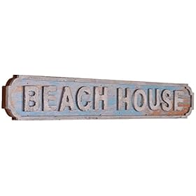 Beach House Sign Wooden Beach Themed Framed Wall Art Decor for Home Rustic Vintage Summer Ocean Large Hanging Decorative… 41wjzuT9xJL