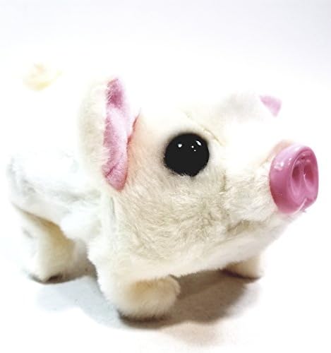 My Lovely Pet Piggy Plush Battery Operated Waliking Oinking Tail Wiggling Piglet White Baby Pig