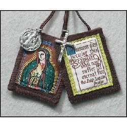 Our Lady Of Guadalupe Brown Scapular With Medals